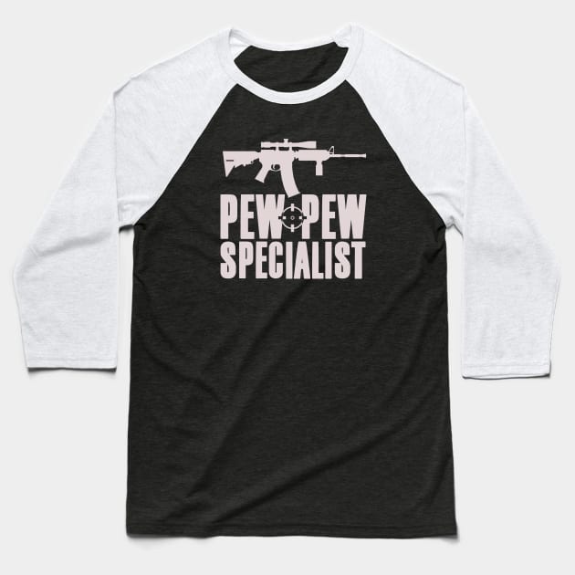 Pew Pew Specialist Airsoft/Paintball Baseball T-Shirt by Issho Ni